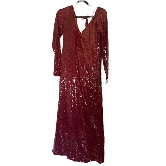 Bardot Verona Midi Maxi Dress Size 12 Red Sequined Dance Party Glam Mobwife Sexy - Picture 1 of 6
